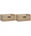 HOMCOM Floating Nightstand Set of 2, Wall Mounted Bedside Table with Drawer