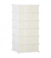 HOMCOM 6 Tier Shoe Rack Plastic Storage Cabinet Modular Shoe Tower White