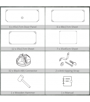 HOMCOM 6 Tier Shoe Rack Plastic Storage Cabinet Modular Shoe Tower White