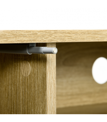 Floating TV Unit Natural Wood Finish 140L x 30W x 30H cm Shelves Cabinets