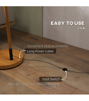 Floor Lamp Metal Brown 63L x 35W x 165H cm 350° Rotating Lampshade LED Bulb