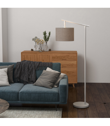 Floor Lamp Metal Grey 63L x 35W x 165H cm with 350� Rotating Lampshade, LED Bulb