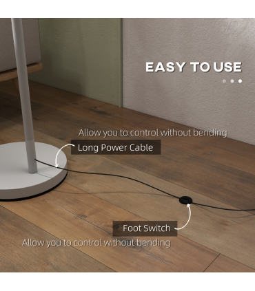 Floor Lamp Metal Grey 63L x 35W x 165H cm with 350� Rotating Lampshade, LED Bulb