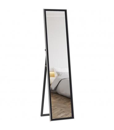 HOMCOM Floor Mirror Wall Mounted Leaning Standing Mirror 37 x 157cm Black