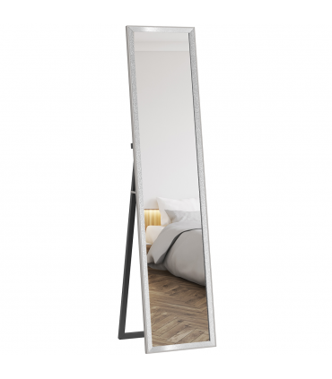 HOMCOM Floor Mirror Wall Mounted Leaning Standing Mirror 37 x 157cm Silver