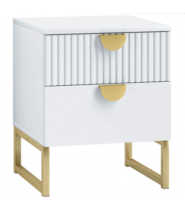 HOMCOM Bedside Table with 2 Drawers for Bedroom, Living Room, White
