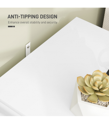 HOMCOM Bedside Table with 2 Drawers for Bedroom, Living Room, White