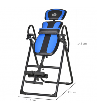 HOMCOM Foldable Gravity Inversion Table, Fitness Bench w/ Soft Ankle Cushions