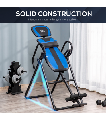 HOMCOM Foldable Gravity Inversion Table, Fitness Bench w/ Soft Ankle Cushions