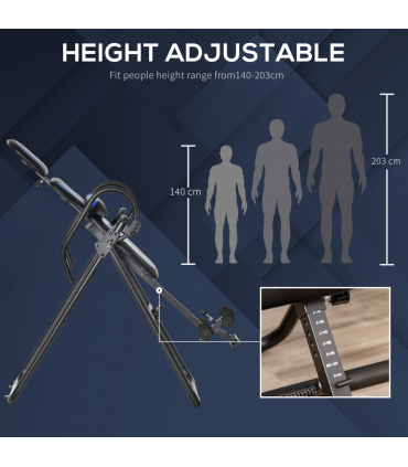 HOMCOM Foldable Gravity Inversion Table, Fitness Bench w/ Soft Ankle Cushions