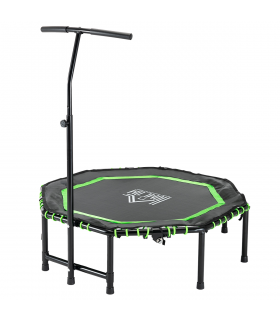 HOMCOM Foldable Trampoline Bouncer Jumper Adjust Handle for Adult Teens - Green