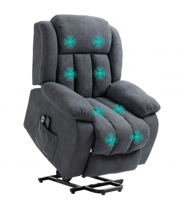 HOMCOM Heavy Duty Riser and Recliner Chair Lift Chair for the Elderly Dark Grey