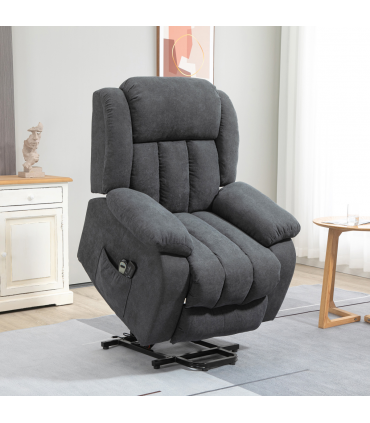 HOMCOM Heavy Duty Riser and Recliner Chair Lift Chair for the Elderly Dark Grey