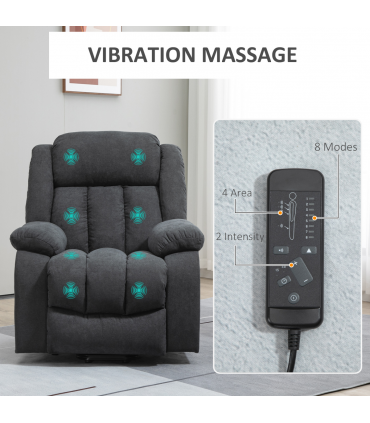 HOMCOM Heavy Duty Riser and Recliner Chair Lift Chair for the Elderly Dark Grey