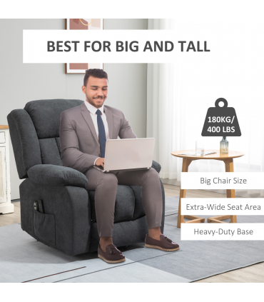 HOMCOM Heavy Duty Riser and Recliner Chair Lift Chair for the Elderly Dark Grey