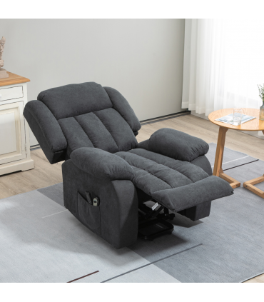 HOMCOM Heavy Duty Riser and Recliner Chair Lift Chair for the Elderly Dark Grey