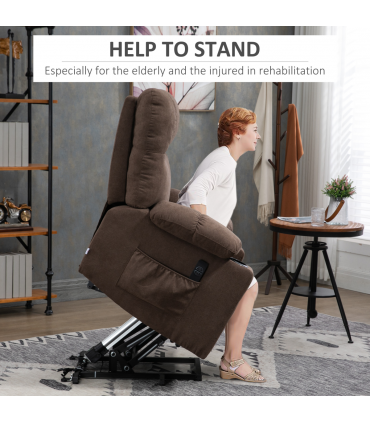 Riser and Recliner Chair Lift  Chair for Elderly   , Brown Velvet