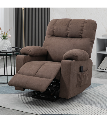 Riser and Recliner Chair Lift  Chair for Elderly   , Brown Velvet