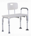 HOMCOM Height Adjustable Shower Chair with Suction Cup Feet Armrest Backrest