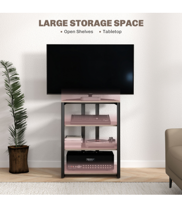 HOMCOM HiFi Rack Stand w/ Power Strip Rack 4-Tier Record Player Stand Grey