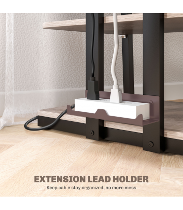 HOMCOM HiFi Rack Stand w/ Power Strip Rack 4-Tier Record Player Stand Grey