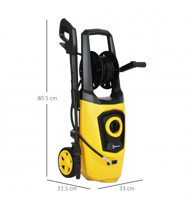 DURHAND Portable Power Washer 1800W, 150 Bar, 510 L/h for Garden, Yellow