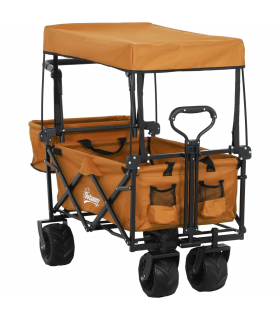Durable Folding Cart with Canopy, 68kg Capacity - Outdoor Utility Trolley