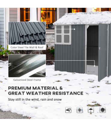 Galvanised Steel Storage Shed - Durable Design & Ample Space 7x6ft