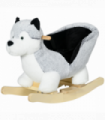 HOMCOM Husky-Shaped Baby Rocking Horse with Seatbelt, for Ages 18-36 Months