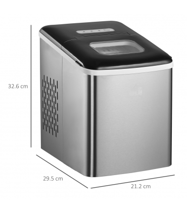 HOMCOM Ice Maker Machine Portable Counter Top Ice Cube Maker for Home Black