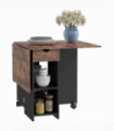 Expandable Dining Table with Storage - Rustic Brown - Seats 4 Conveniently