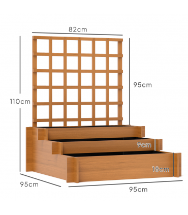 Climbing Plant Trellis with Planters - Durable Fir Wood Garden Feature