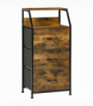 Industrial 3 Drawers Storage Cabinet Rustic Brown MDF 44L x 29W x 92H cm