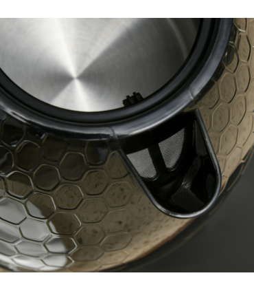 Kitchen Set 1.7L Fast Boil Kettle & 2 Slice Toaster Black Honeycomb Design