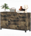 HOMCOM Sideboard, Industrial Storage Cabinet for Living Room, Rustic Brown