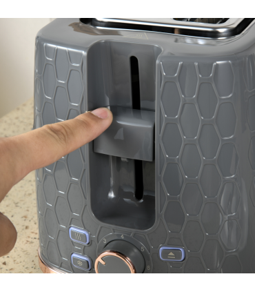 HOMCOM Kettle and Toaster Set 1.7L Fast Boil Kettle & 2 Slice Toaster Set Grey