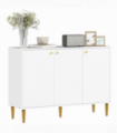 Elegant White Sideboard with Adjustable Shelves & Multi-Use Storage Cabinet