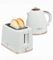 Kitchen Set Cream 1.7L Kettle & 2 Slice Toaster Honeycomb Design Stylish