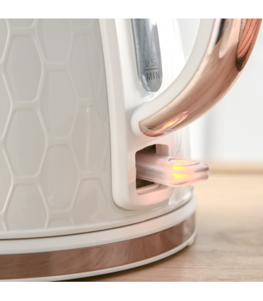 Kitchen Set Cream 1.7L Kettle & 2 Slice Toaster Honeycomb Design Stylish