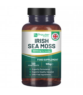 Irish Sea Moss Tablets High Strength 6000mg – Irish Sea Moss Supplement 120 Vegan Tablets High Potency
