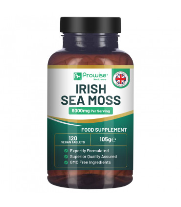 Irish Sea Moss Tablets High Strength 6000mg – Irish Sea Moss Supplement 120 Vegan Tablets High Potency