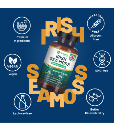 Irish Sea Moss Tablets High Strength 6000mg – Irish Sea Moss Supplement 120 Vegan Tablets High Potency