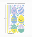 Easter Decorations for the Wall Fabric Wall Stickers, Purple, Yellow & Green - Reusable