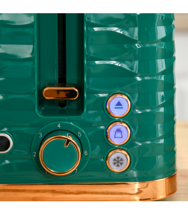 Kitchen Set Green 1.7L Rapid Boil Kettle & 4 Slice Toaster Pebbled Design