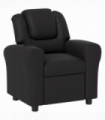 HOMCOM Kids Recliner Chair with Adjustable Backrest & Footrest, Black