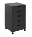 HOMCOM Mobile Vertical Filing Cabinet with 5 Drawers for Home Office, Black