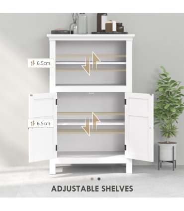 HOMCOM Modern Bathroom Storage Cabinet with Open Shelves, White