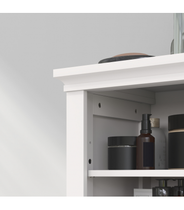 HOMCOM Modern Bathroom Storage Cabinet with Open Shelves, White