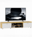 HOMCOM Modern Unit for TV w/ Cabinet Shelf for Living Room - Light Brown