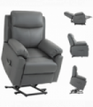 HOMCOM Power Lift Chair Electric Riser Recliner with Remote Control, Grey